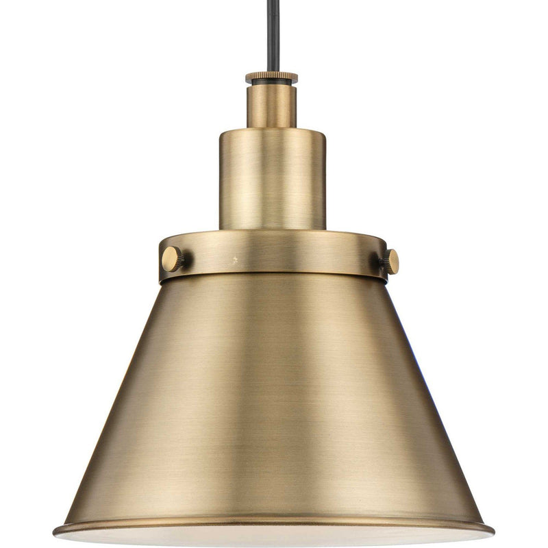 Hinton Metal Shade Mini Pendant in Vintage Brass