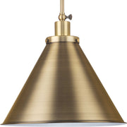 Hinton 16" Metal Shade Pendant in Vintage Brass