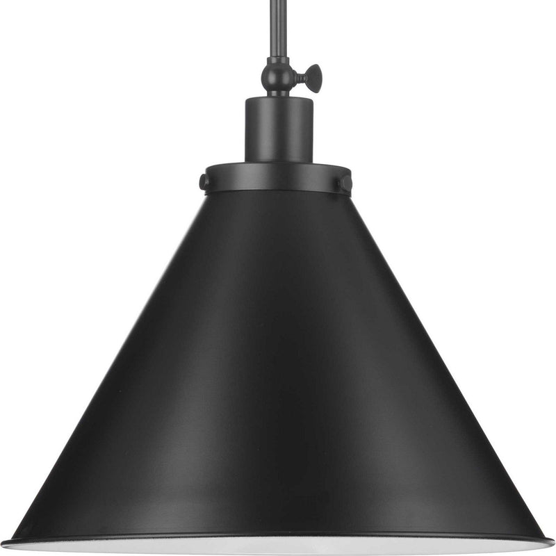 Hinton 16" Metal Shade Pendant in Matte Black