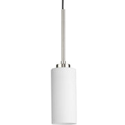 Cofield Etched White Glass Mini Pendant in Brushed Nickel