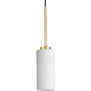 Cofield Etched White Glass Mini Pendant in Vintage Brass