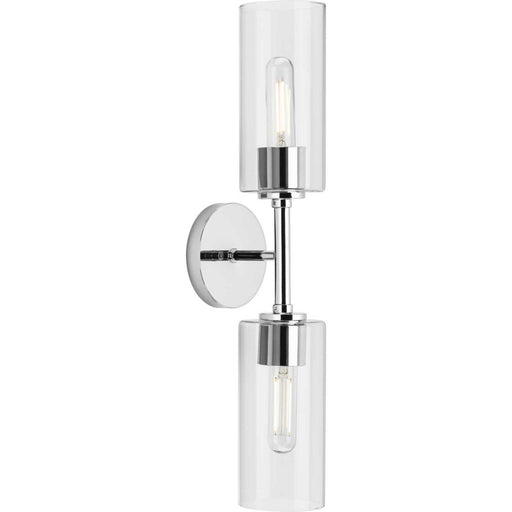 Cofield 2-Light Clear Glass Wall Sconce in Polished Chrome