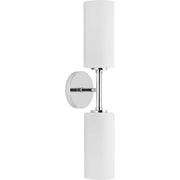 Cofield 2-Light Etched White Glass Wall Sconce in Polished Chrome