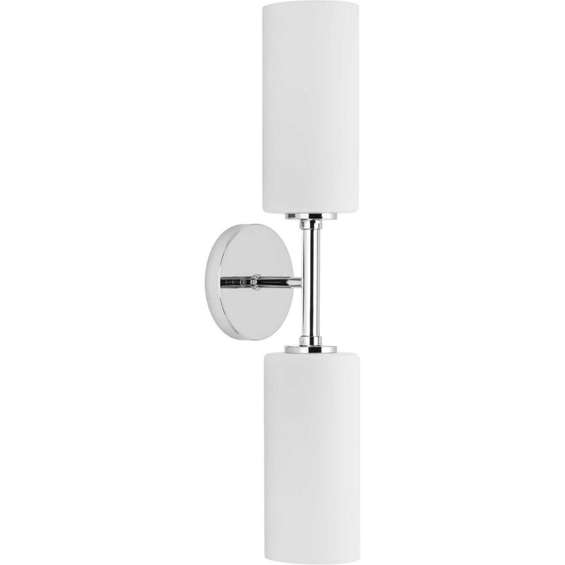 Cofield 2-Light Etched White Glass Wall Sconce in Polished Chrome
