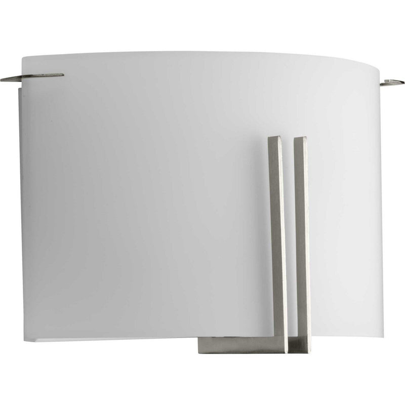 Modern Glass 2-Light Wall Sconce in Brushed Nickel