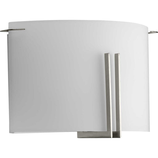 Modern Glass 2-Light Wall Sconce in Brushed Nickel