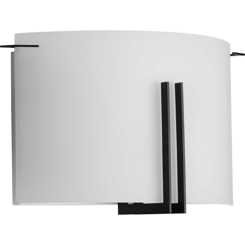 Modern Glass 2-Light Wall Sconce in Matte Black