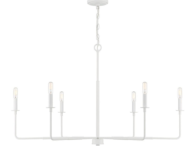 Salerno 6-Light Chandelier in Bisque White