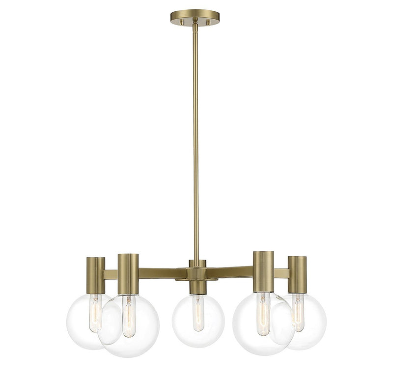 Wright 5-Light Chandelier in Warm Brass