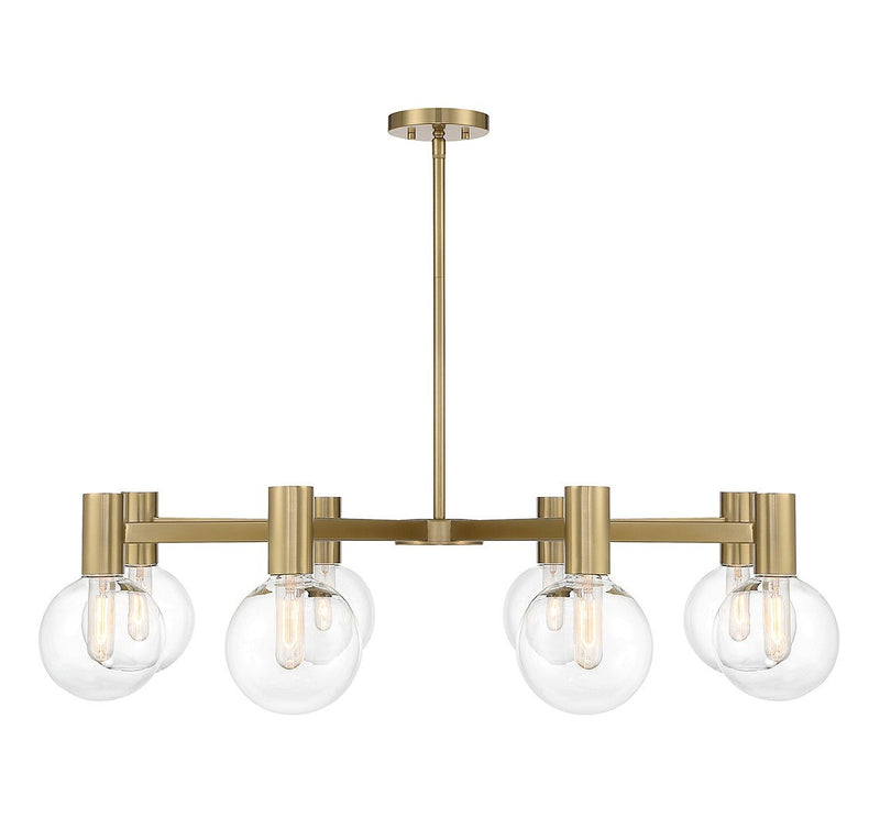 Wright 8-Light Chandelier in Warm Brass