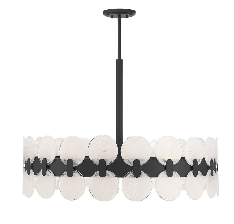 Boca 10-Light Pendant in Matte Black
