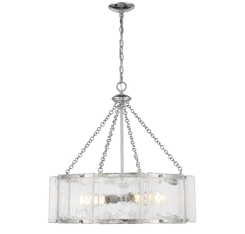 Genry 5-Light Drum Pendant in Polished Nickel