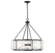 Genry 5-Light Drum Pendant in Matte Black