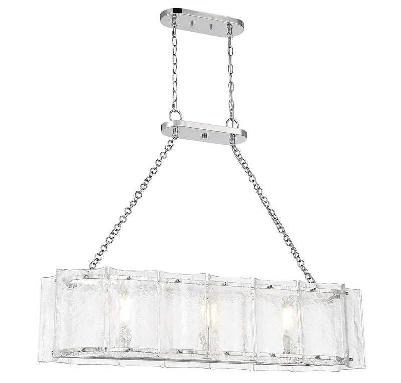 Genry 3-Light Linear Pendant in Polished Nickel