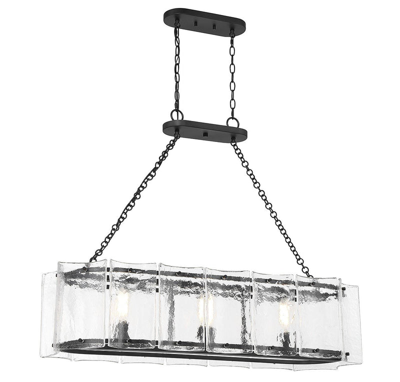 Genry 3-Light Linear Pendant in Matte Black