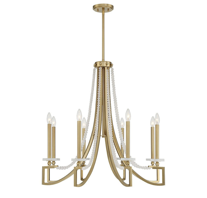 Helen 8-Light Chandelier in Warm Brass