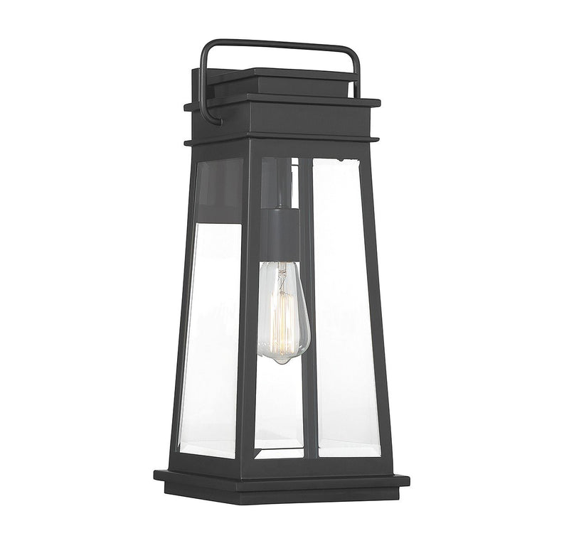 Boone Medium Outdoor Wall Lantern in Matte Black