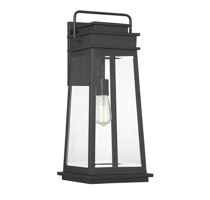 Boone Large Outdoor Wall Lantern in Matte Black