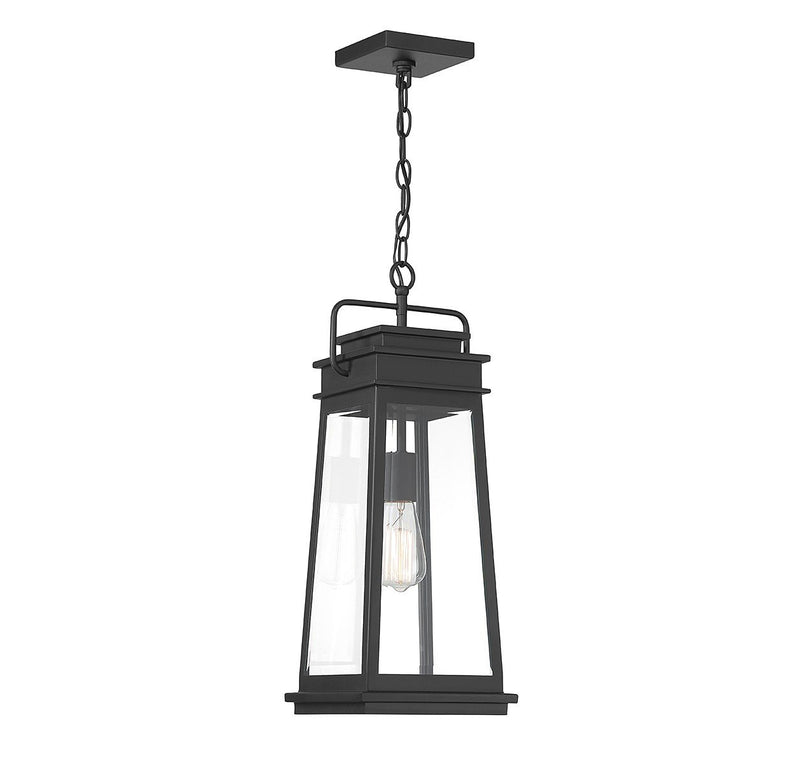 Boone Outdoor Lantern Pendant in Matte Black