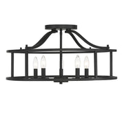 Stockton 5-Light Semi-Flush Mount in Matte Black