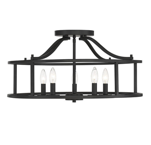 Stockton 5-Light Semi-Flush Mount in Matte Black