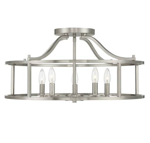 Stockton 5-Light Semi-Flush Mount in Satin Nickel