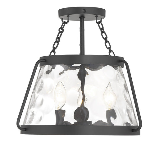 Crawford 3-Light Semi-Flush Mount in Matte Black
