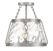 Crawford 3-Light Semi-Flush Mount in Satin Nickel