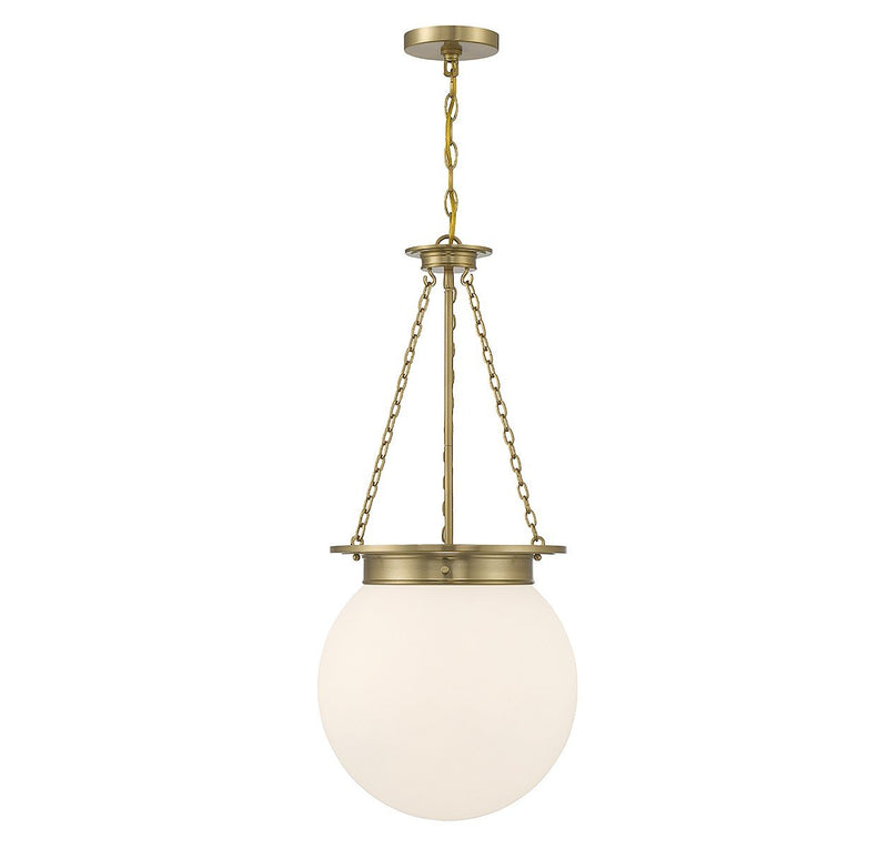 Manor 3-Light Globe Pendant in Warm Brass