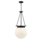 Manor 3-Light Globe Pendant in Matte Black
