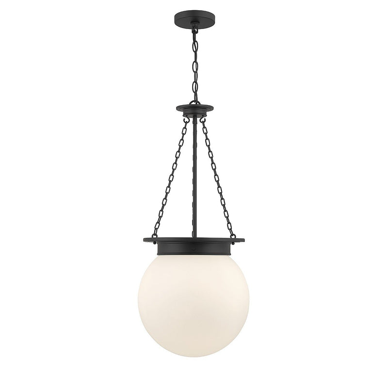 Manor 3-Light Globe Pendant in Matte Black