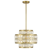 Renzo 3-Light Drum Pendant in Warm Brass