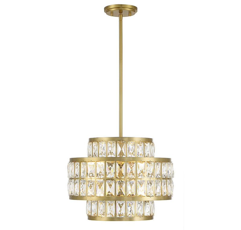 Renzo 3-Light Drum Pendant in Warm Brass