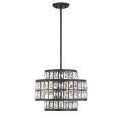 Renzo 3-Light Drum Pendant in Matte Black
