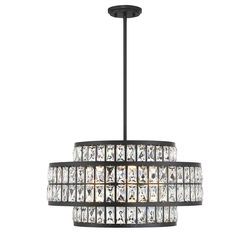 Renzo 4-Light Drum Pendant in Matte Black