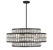 Renzo 6-Light Drum Pendant in Matte Black