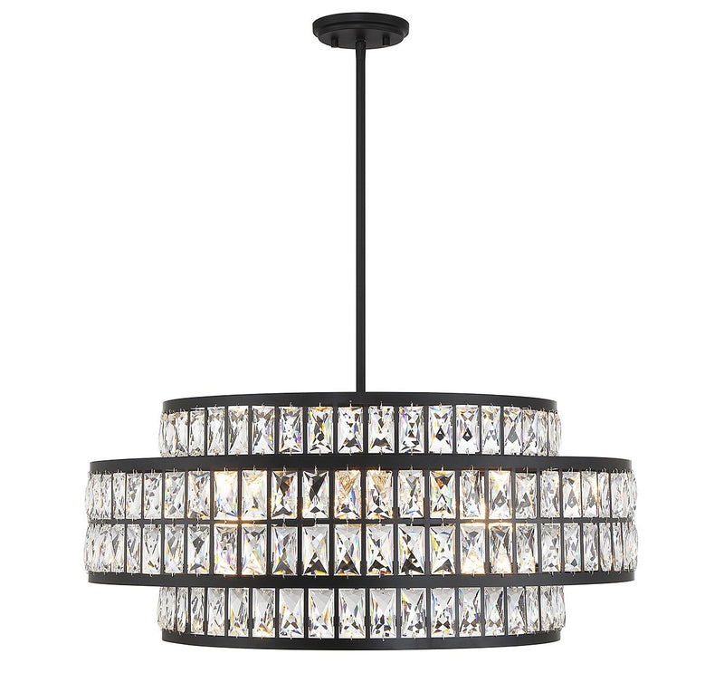Renzo 6-Light Drum Pendant in Matte Black