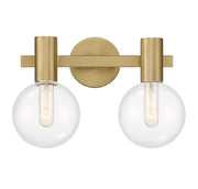 Wright 2-Light Bath Vanity Light in Warm Brass