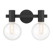 Wright 2-Light Bath Vanity Light in Matte Black