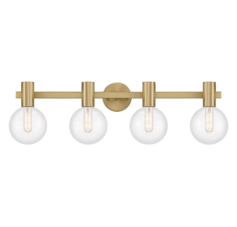 Wright 4-Light Bath Vanity Light in Warm Brass