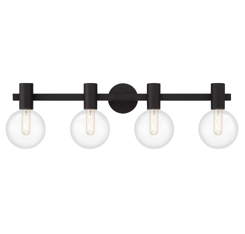 Wright 4-Light Bath Vanity Light in Matte Black