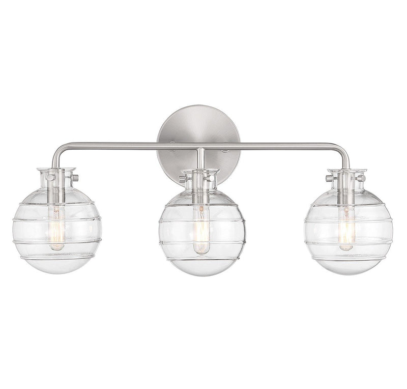 Mason 3-Light Bath Vanity Light in Satin Nickel