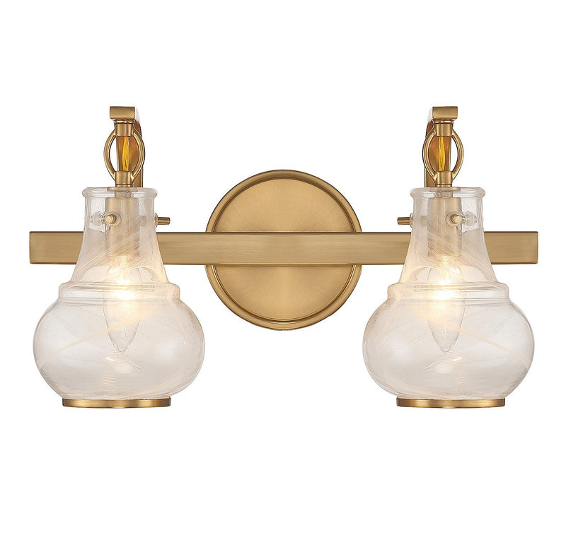 Adams 2-Light Bath Vanity Light in Warm Brass