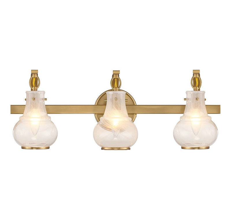 Adams 3-Light Bath Vanity Light in Warm Brass