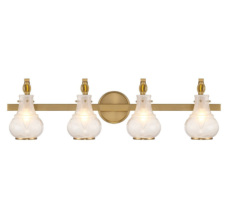 Adams 4-Light Bath Vanity Light in Warm Brass