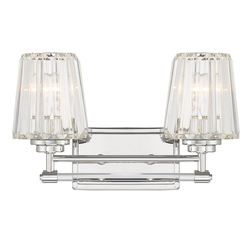 Garnet 2-Light Bath Vanity Light in Polished Nickel