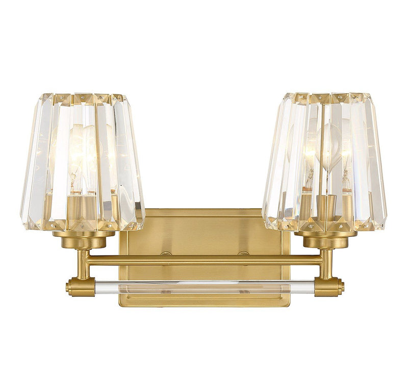 Garnet 2-Light Bath Vanity Light in Warm Brass