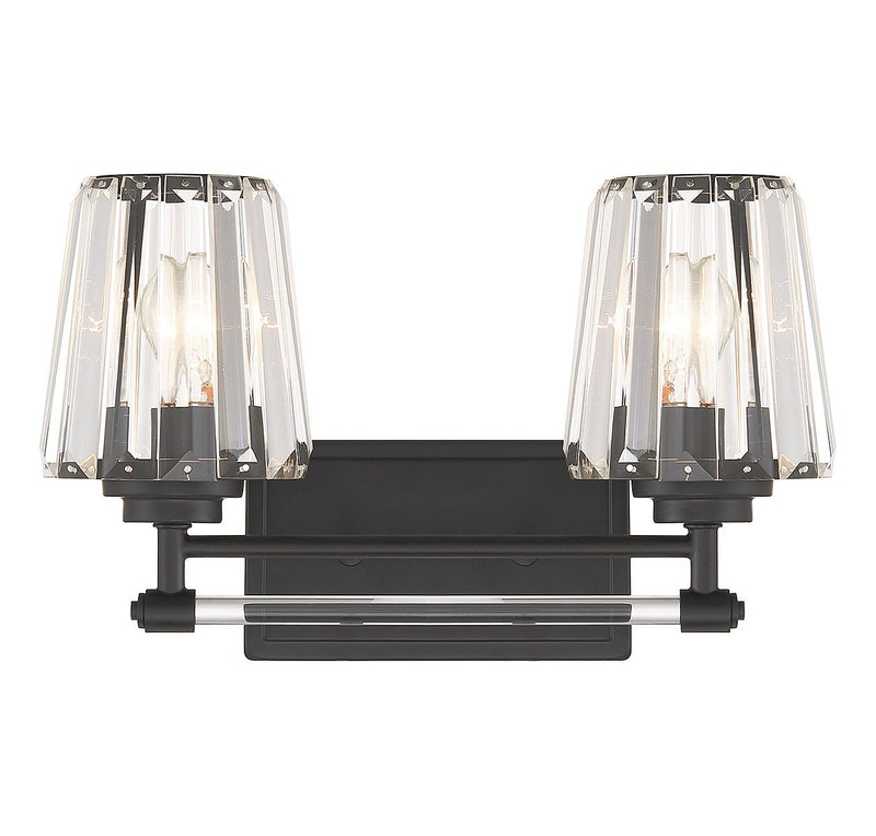 Garnet 2-Light Bath Vanity Light in Matte Black