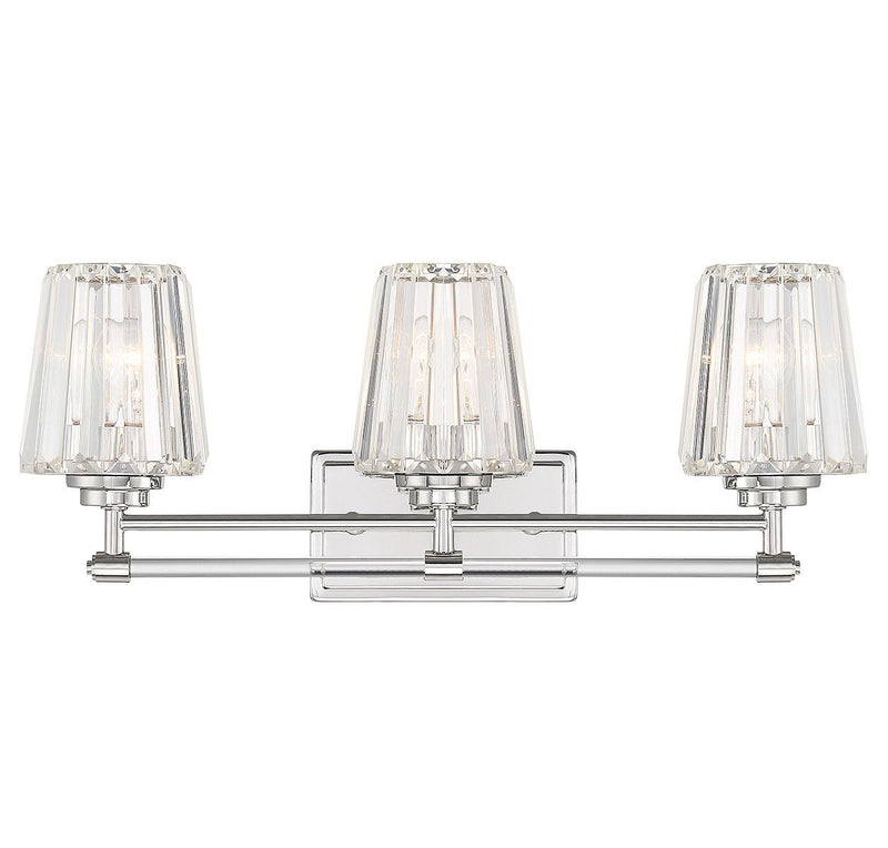 Garnet 3-Light Bath Vanity Light in Polished Nickel