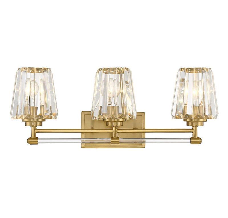 Garnet 3-Light Bath Vanity Light in Warm Brass